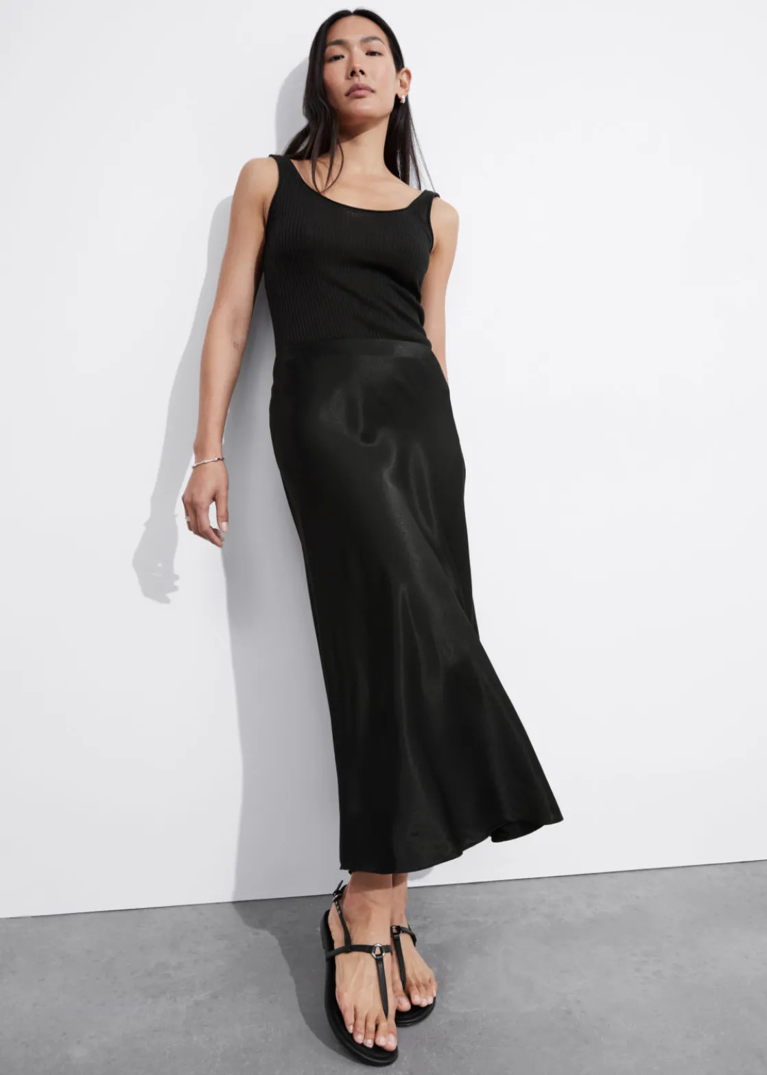 Satin Midi Skirt