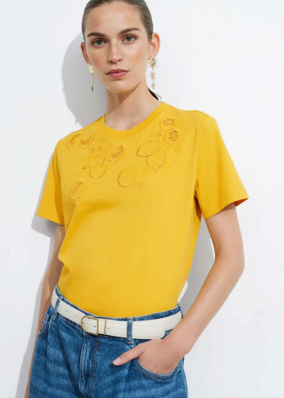 Lemon Embroidery T-Shirt