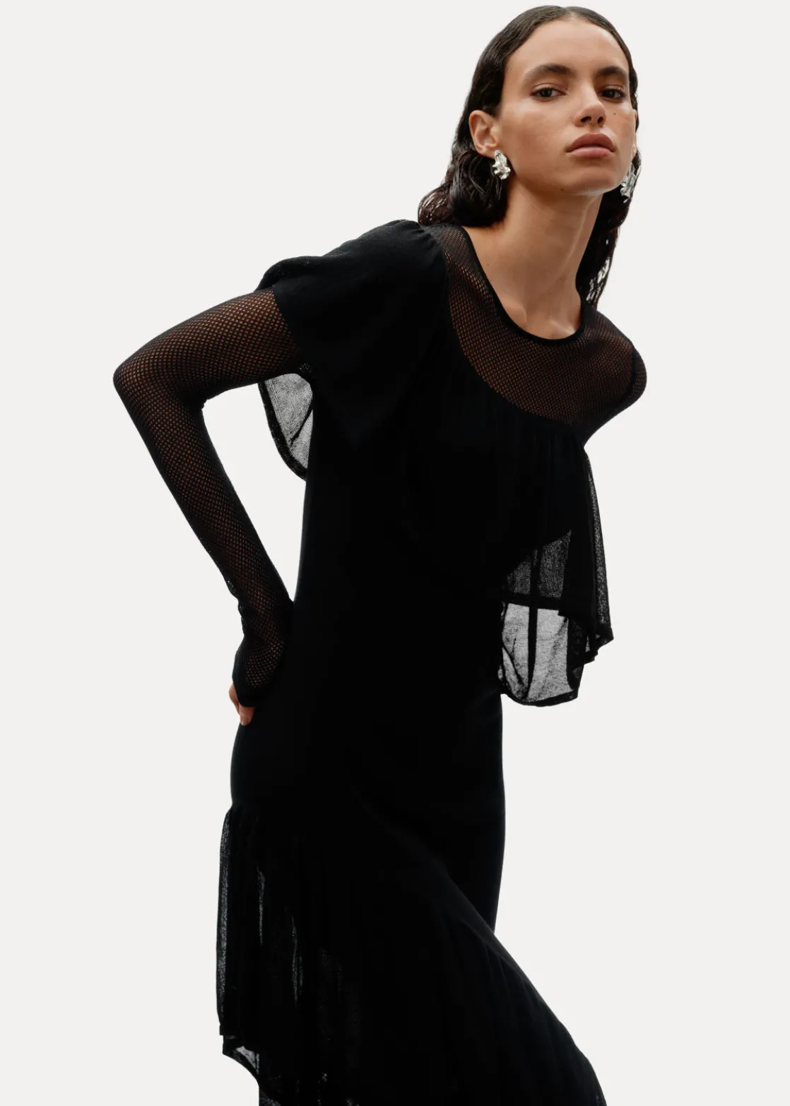 Layered Knit Midi Dress