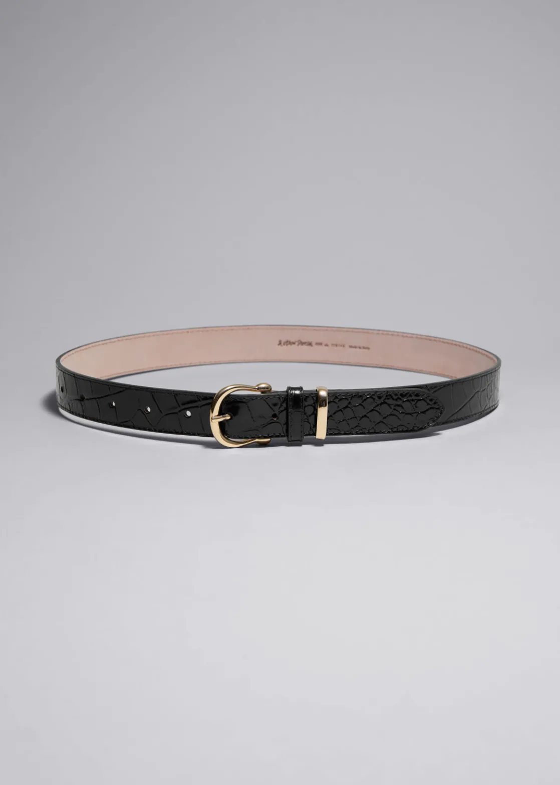 Croc Embossed Leather Belt