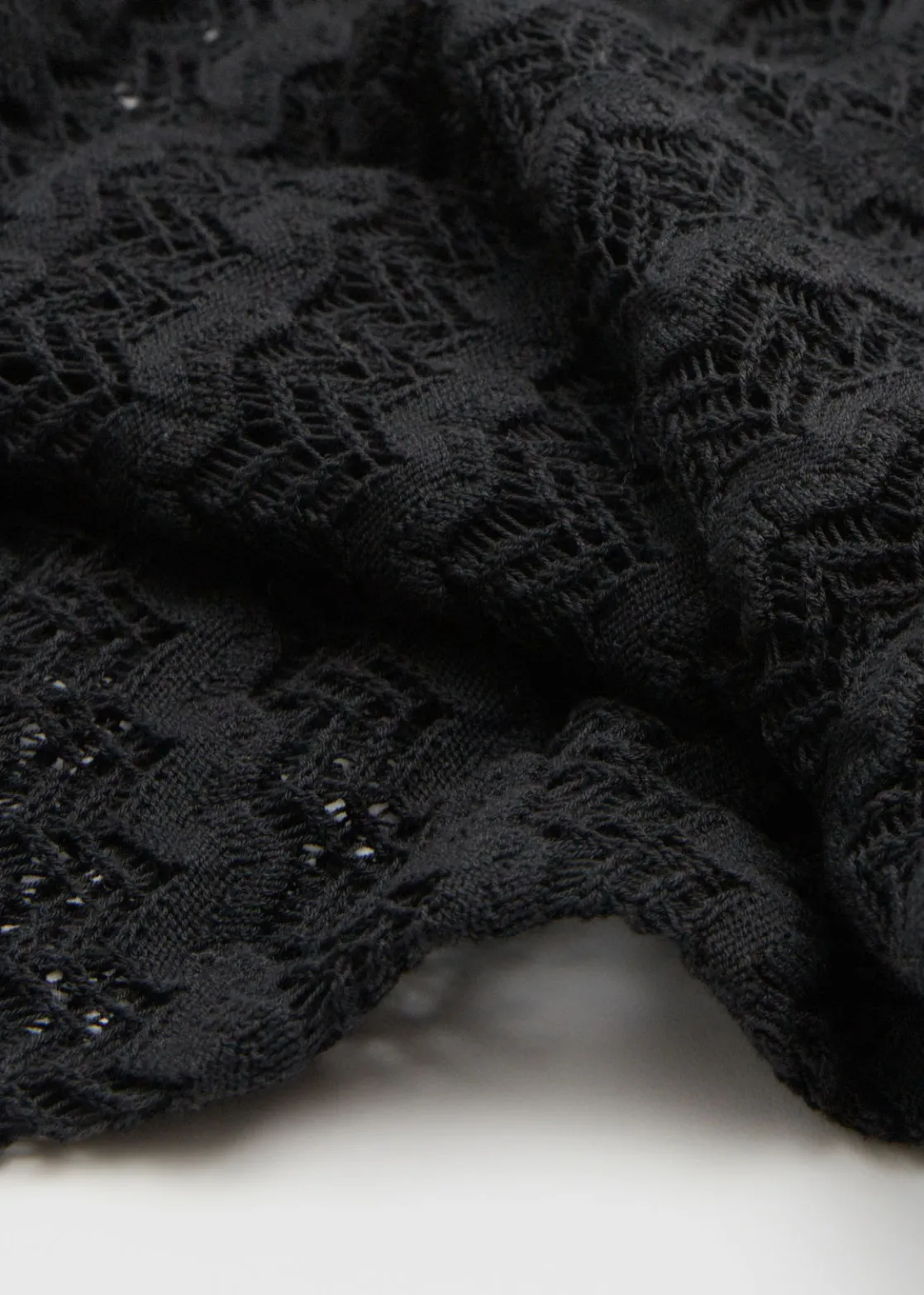 Open Tie-Back Pointelle Knit Dress