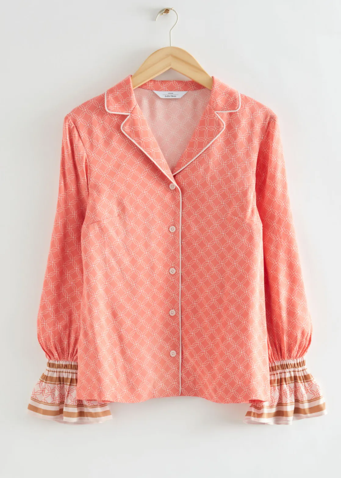 Relaxed Satin Printed Pyjama Top