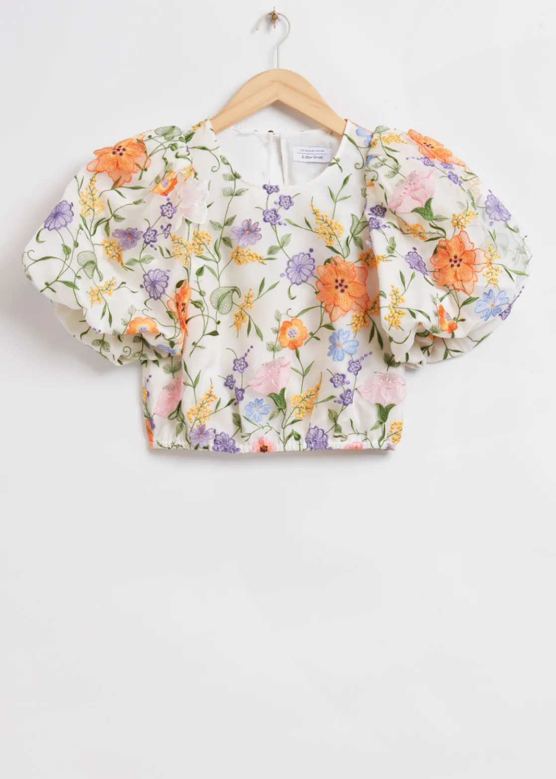 Voluminous Puff Sleeve Embroidered Blouse