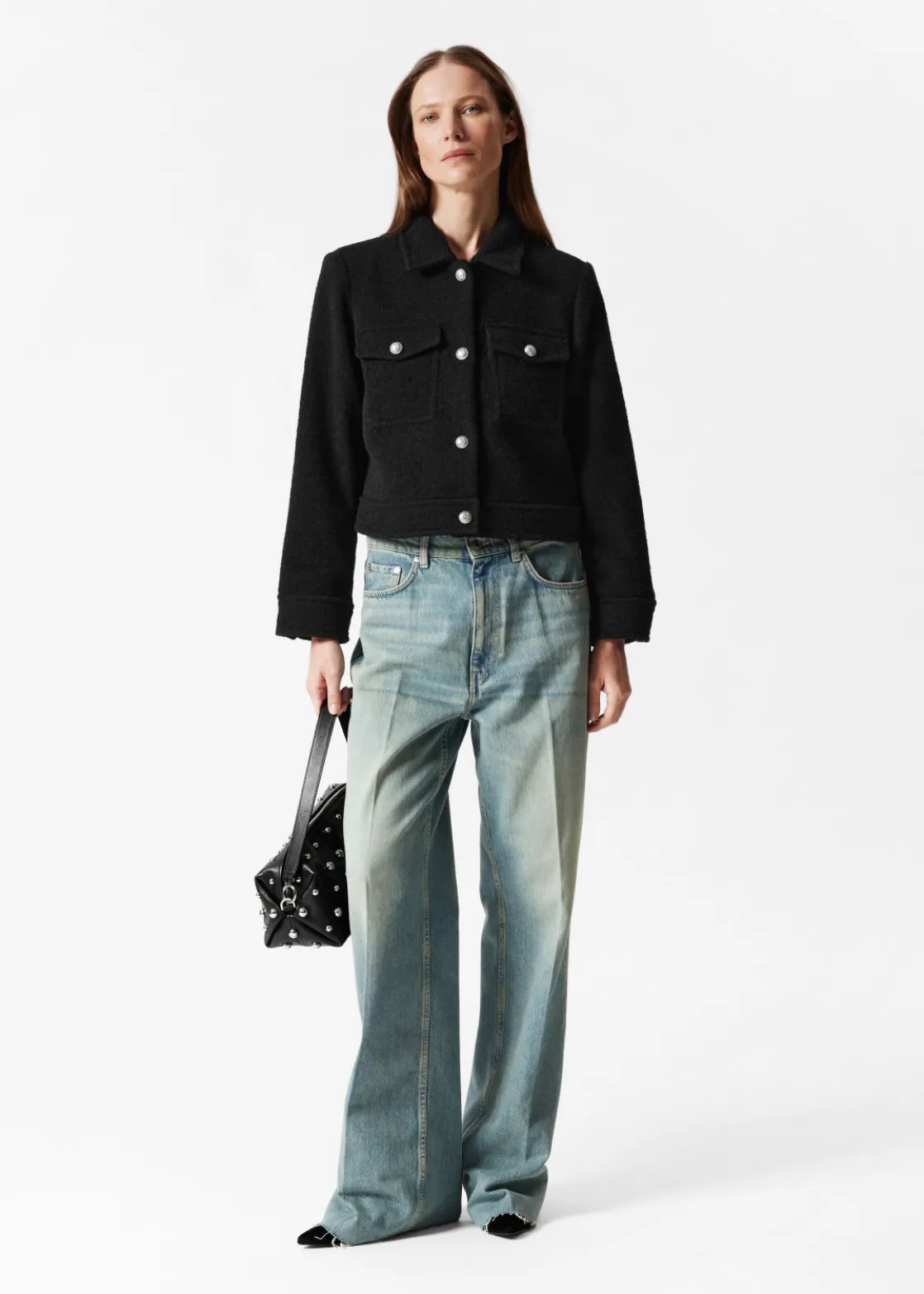 Buttoned Bouclé Jacket