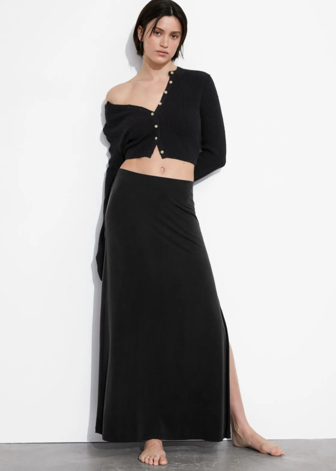 Side-Slit Midi Skirt