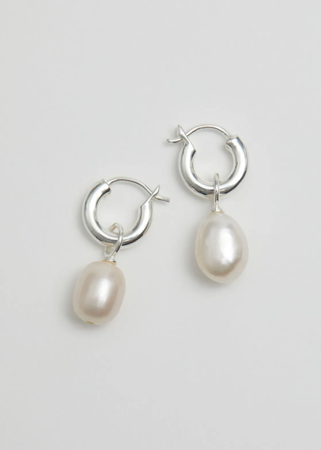 Pearl Charm Sterling Silver Earrings