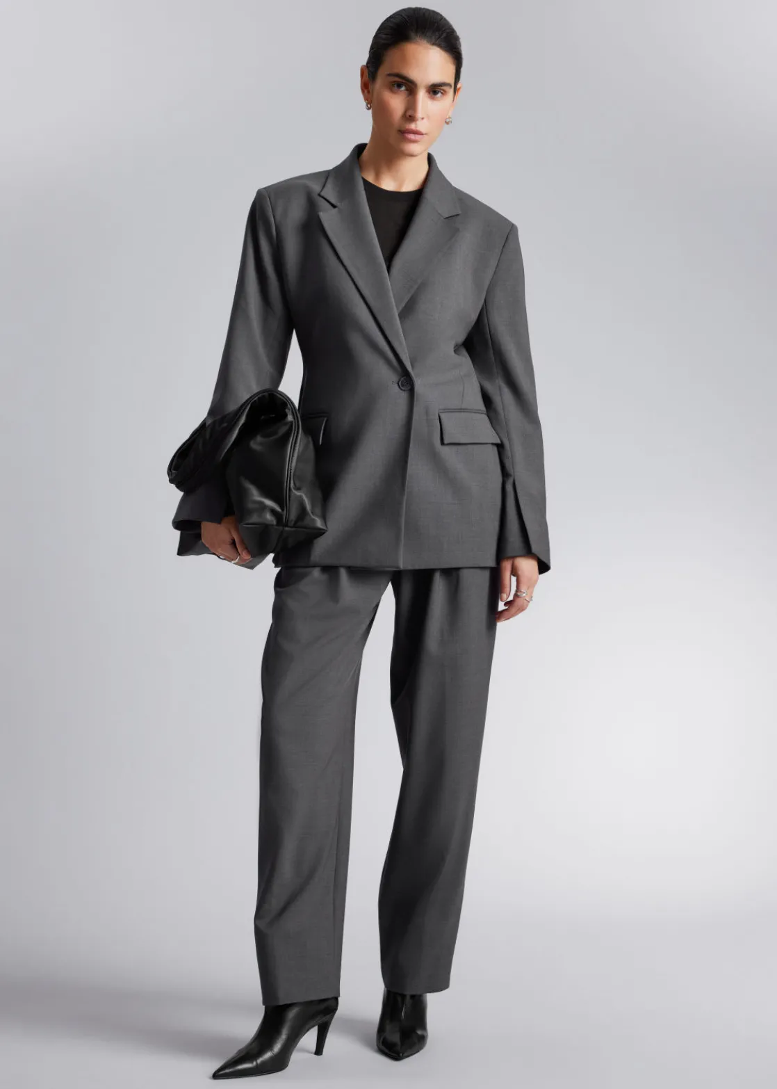 Tailored Wide-Shoulder Blazer