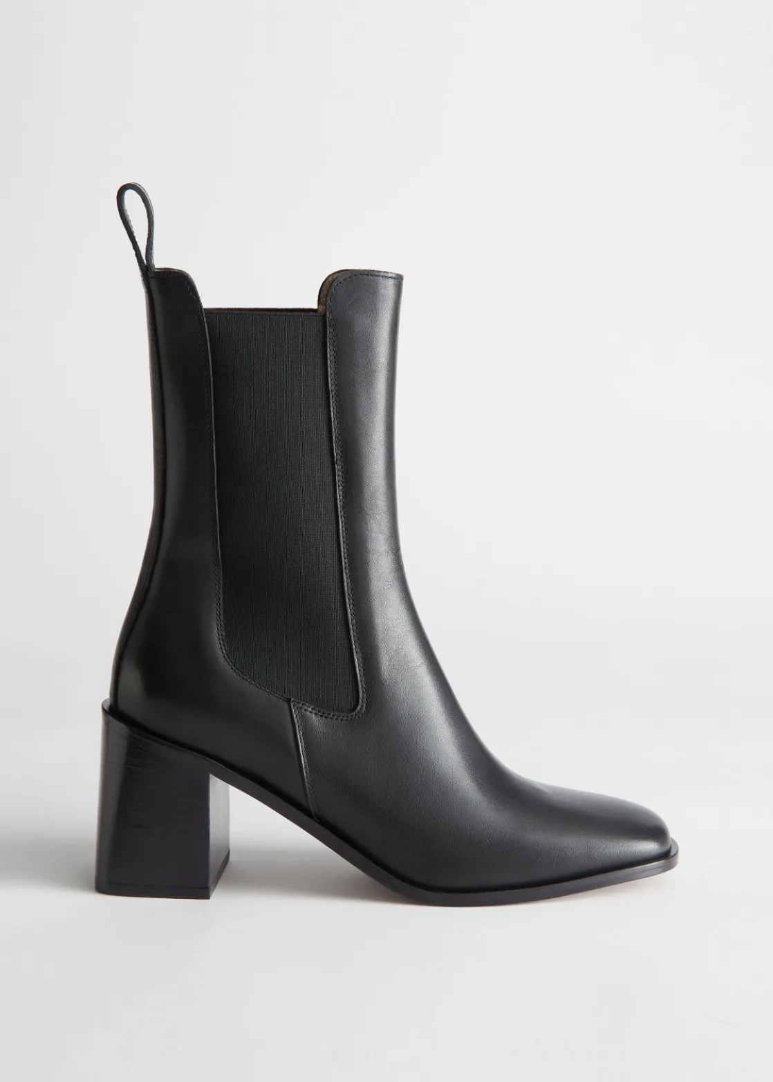 Heeled Leather Chelsea Boots