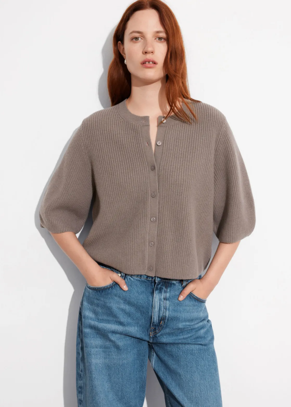 Merino Rib-Knit Cardigan