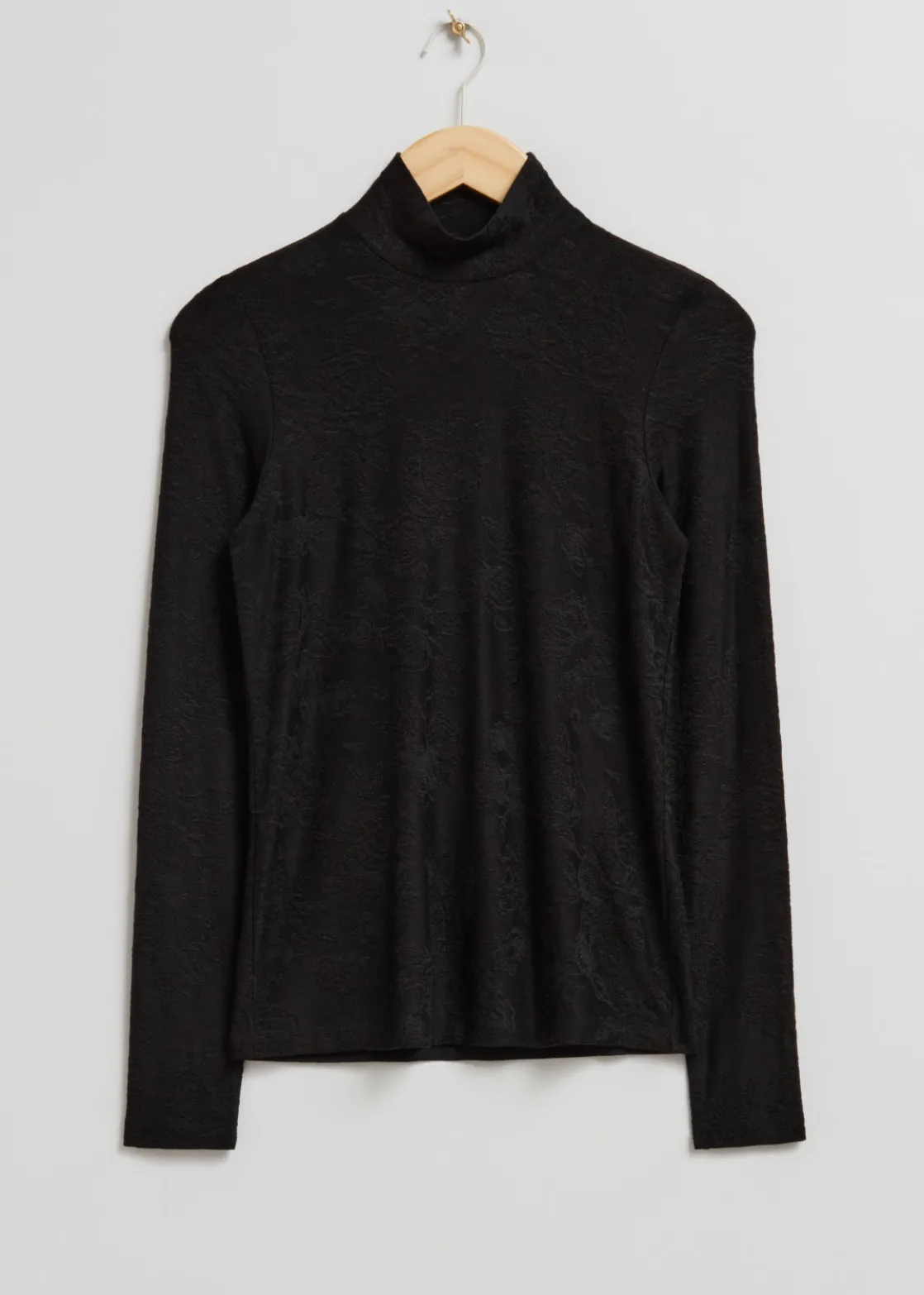 Mock Neck Jacquard Top