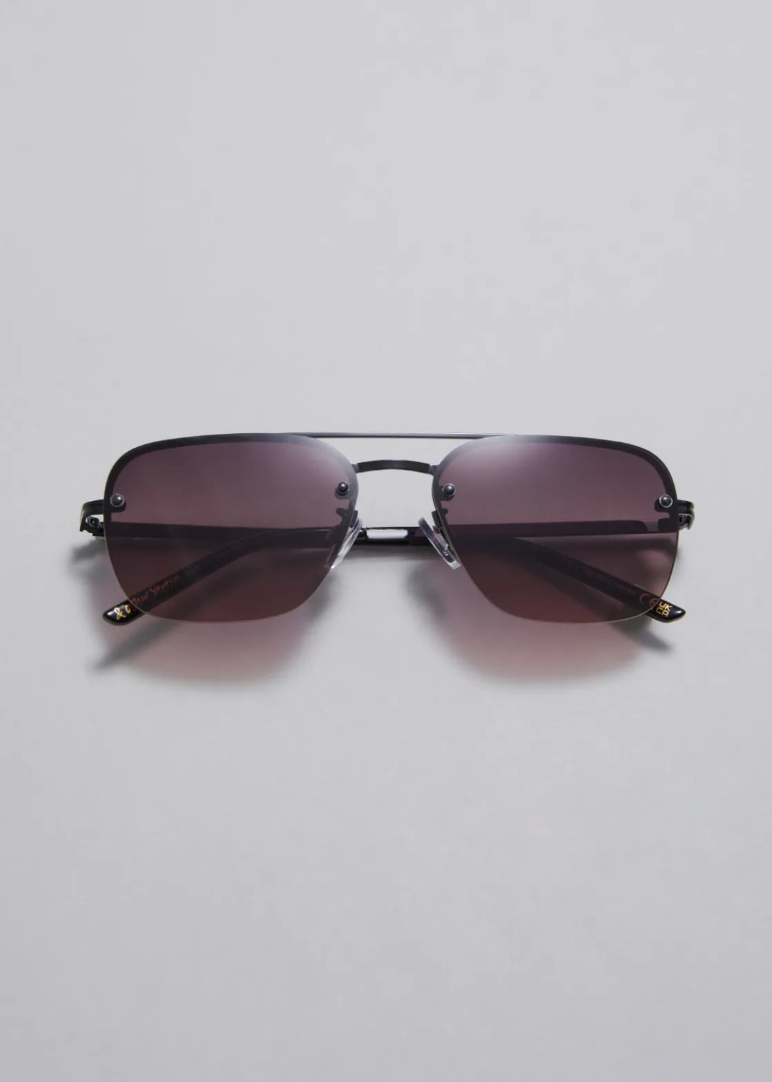 Rimless Aviator-Style Sunglasses