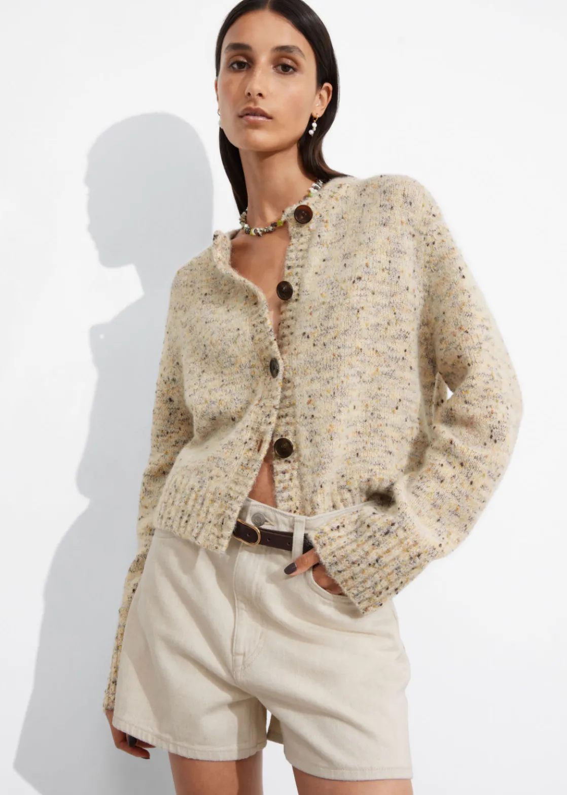 Buttoned Knit Cardigan