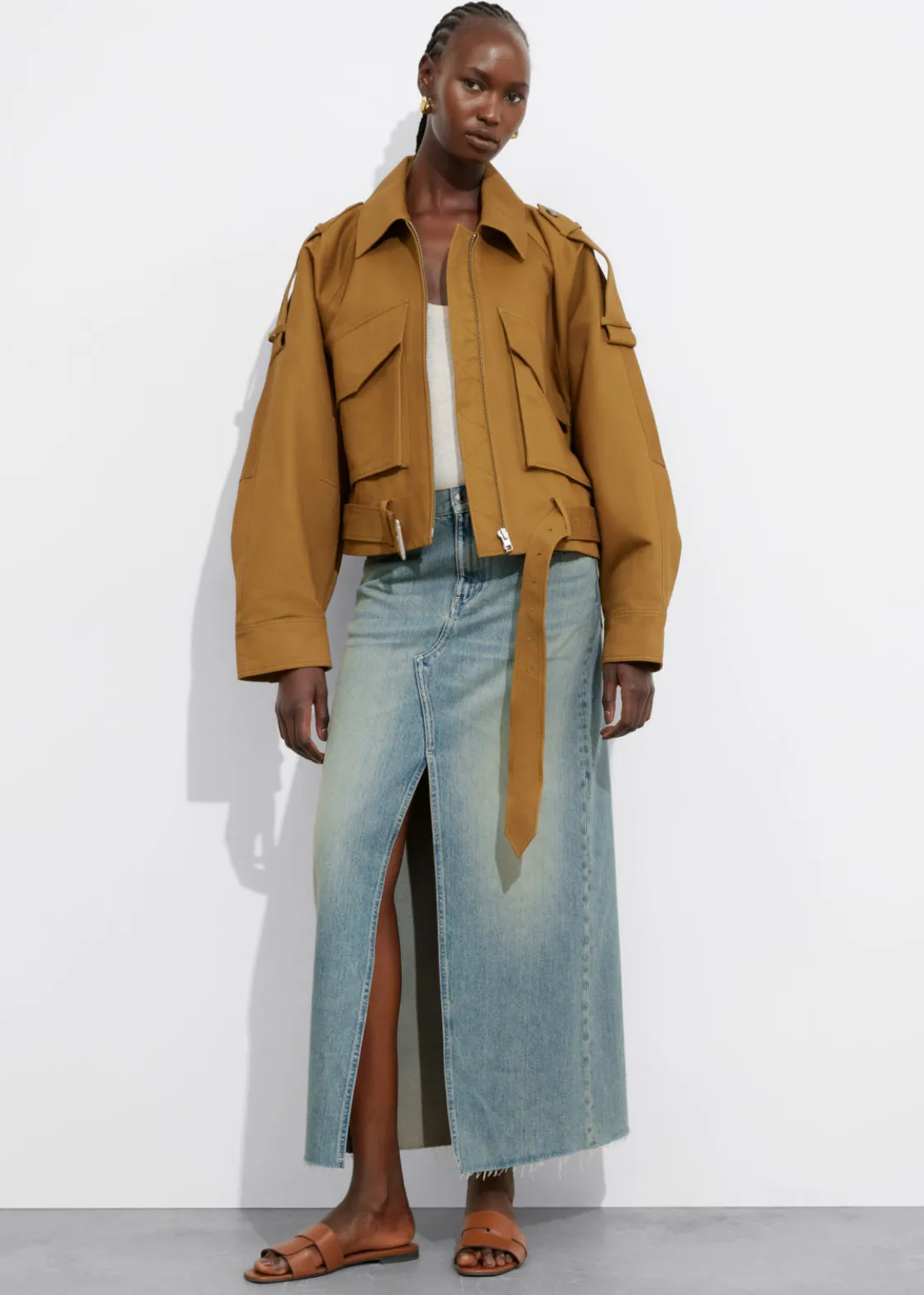 Belted Patch-Pocket Jacket